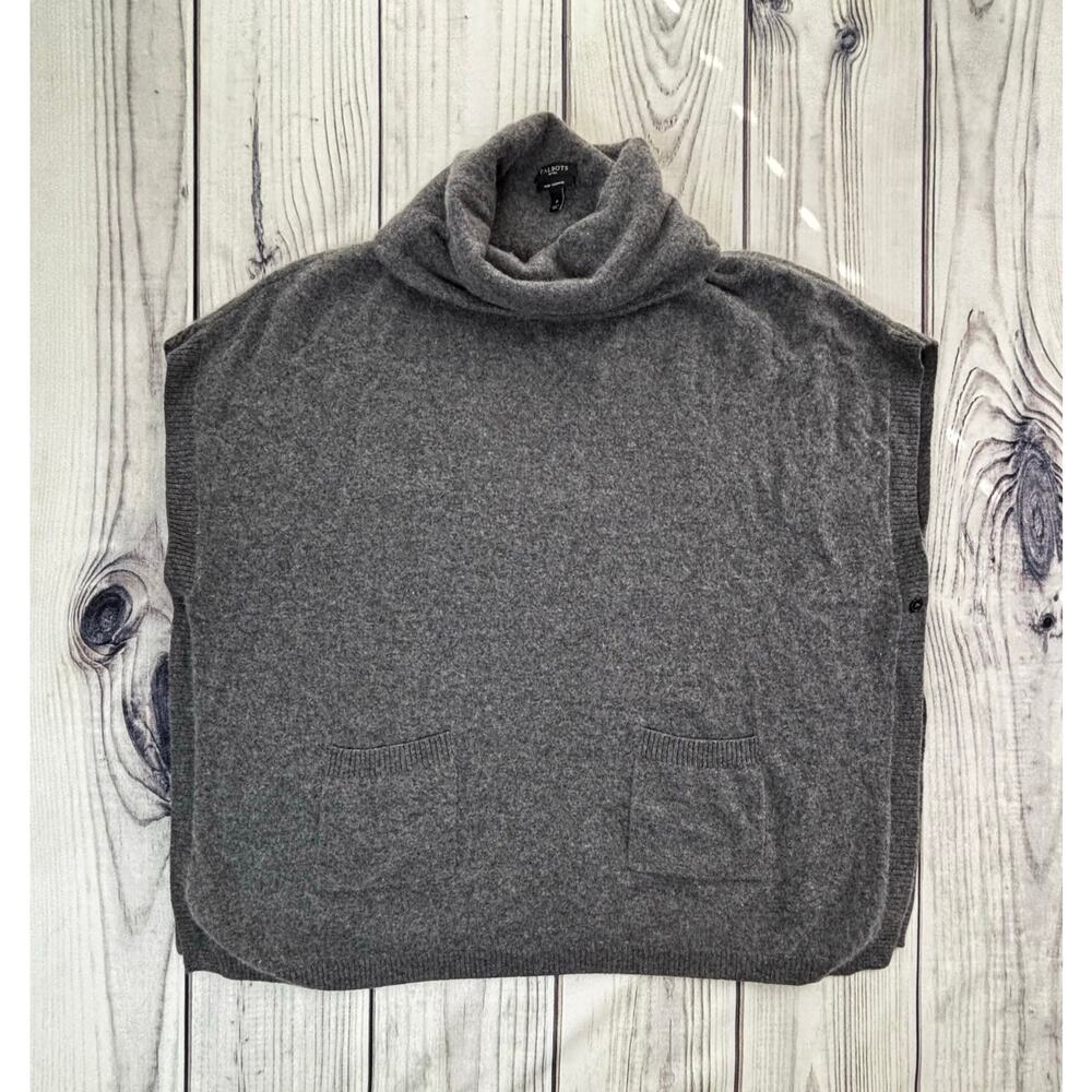 Talbots Cashmere Sz P Split Button Side Turtlenec… - image 3